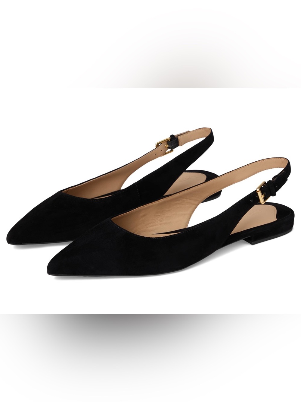 Lauren Ralph Lauren, Women, Londyn Suede Slingback Flat, Black, size 7.5